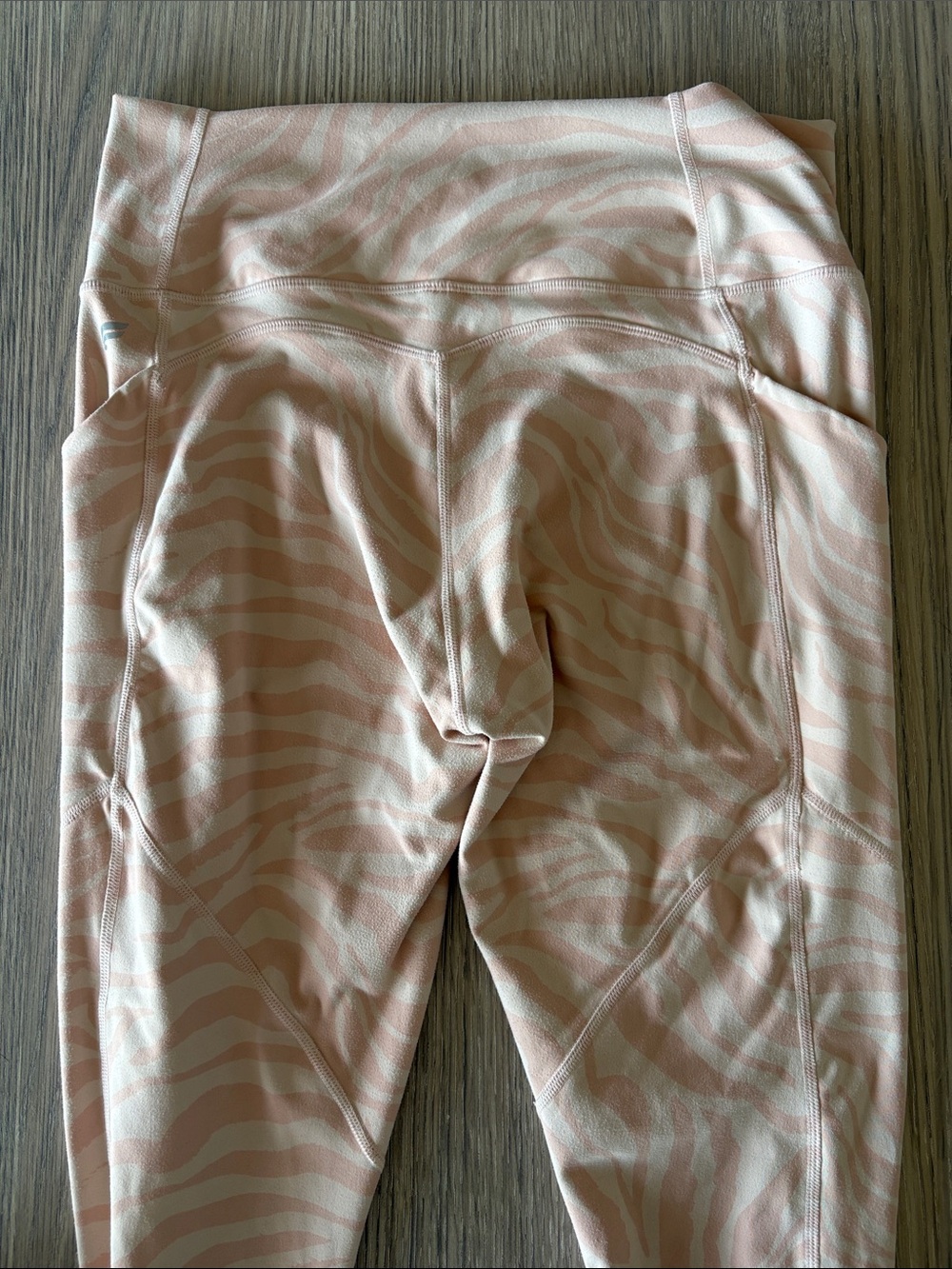 Fabletics PureLuxe Pink Zebra Print High Waisted Leggings Size Medium Pockets - Picture 5 of 9